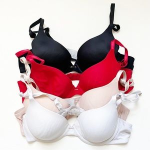 Set of 4 Vassarette Bras t-shirt 36A lightly padded style 75-760